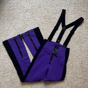GOLDBERGH WOMEN'S HIGH END SALOPETTE SKI PANTS BIB PURPLE BLACK US 4